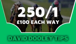 £100 each way at 250/1